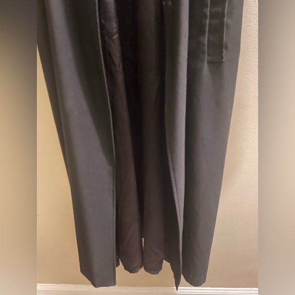 Vintage St John Collection Marie Gray Women Size 16 Long Rain Trench Coat Black - Picture 7 of 10